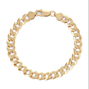 Gold over Sterling Silver 200 Gauge Curb Link Bracelet, 8 Inches