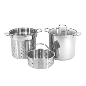 4pc 12qt Stainless Steel Multi-Cooker