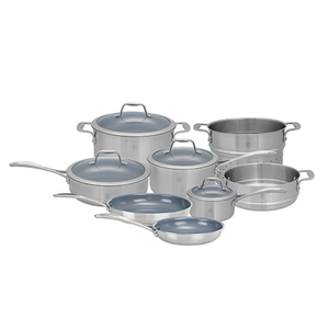 Spirit 3-Ply 12pc Stainless Steel Ceramic Nonstick Cookware