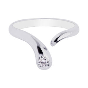 Sterling Silver Cubic Zirconia Snake Adjustable Toe Ring