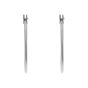 14K White Gold 25mm Snap Hoop Earrings
