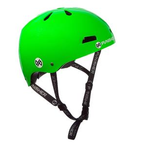 Punisher Skateboards Youth 13-vent Bright Neon Green Dual Safety Certified BMX Bike and Skateboard Helmet, Size Medium