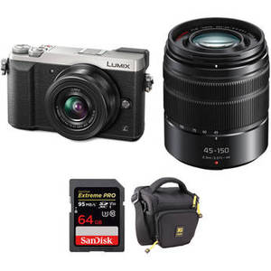 Lumix DMC-GX85 Mirrorless Micro Four Thirds Digital Camera with 12-32mm Lens and Accessories Kit (Silver)