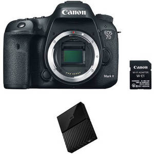 EOS 7D Mark II DSLR Camera with W-E1 Wi-Fi Adapter and Storage Kit