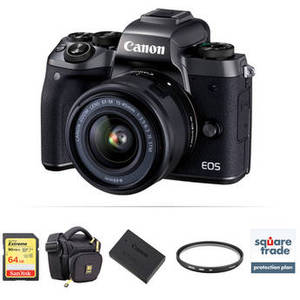 EOS M5 Mirrorless Digital Camera with 15-45mm Lens Deluxe Kit