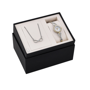 Ladies Swarovski Crystal Two-Tone Watch & Loop Necklace