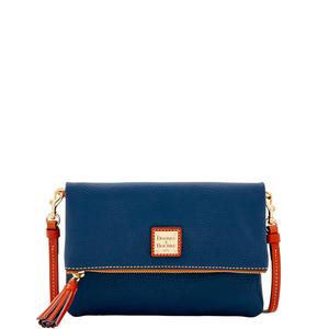 Pebble Grain Foldover Zip Crossbody