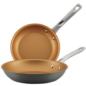 Home Collection Hard Anodized Twin Pack Skillets 11.5" & 9.25" Gray