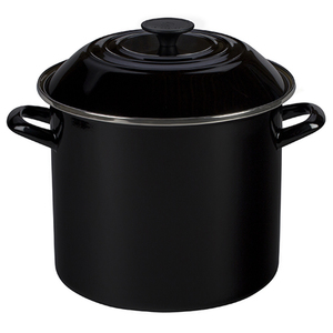 10 Qt Enamel-On-Steel Covered Stockpot Black Onyx