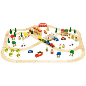 BigJigs Toys Town and Country Train Set (101 Piece)