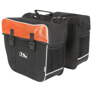Ventura  Amsterdam Double Bicycle Pannier Bag in Black/Orange
