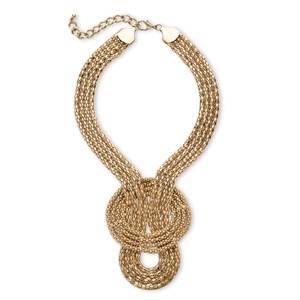 PalmBeach Jewelry Snake-Link Draping Multi-Strand Rope Necklace in Gold Tone