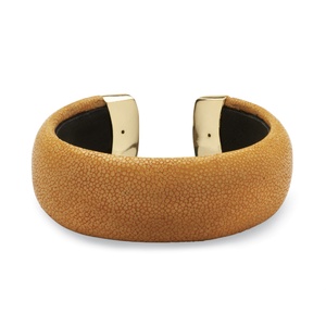PalmBeach Jewelry Rust Stingray Cuff Bracelet in Yellow Gold Tone