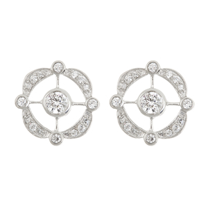 Ladies Sterling Silver Cubic Zirconia Earrings