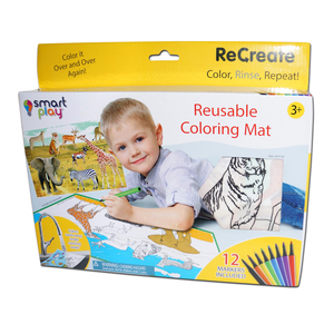 Smart Play ReCreate Large Reusable Wild Animals Coloring Mat