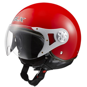 Copter Open Face Motorcycle Helmet (Red, Large
