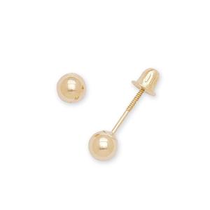 14k Yellow Gold 4mm Polished Ball Stud Screwback Earrings