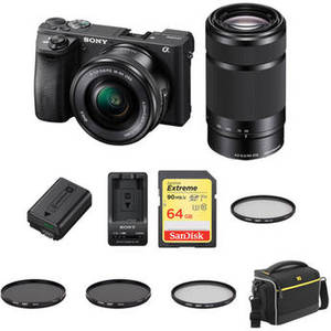 a6500 Mirrorless Digital Camera with 16-50mm and 55-210mm Lenses Premium Kit