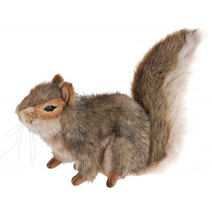hansa Gray Sitting Squirrel Plush