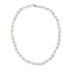 Lita Genuine White Freshwater Pearl Necklace,17"