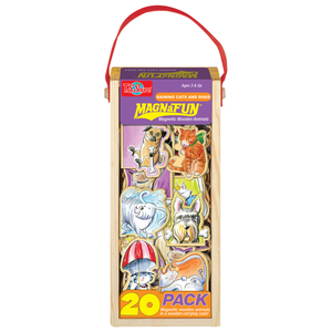 TS Shure Raining Cats and Dogs Wooden Magnets 20 Piece MagnaFun Set