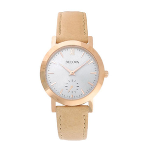 Ladies Classic Sand Leather Strap Watch Gray Dial