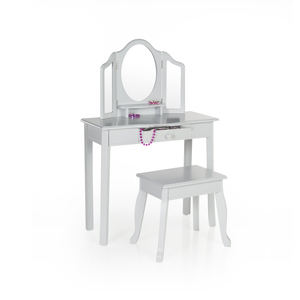 Guidecraft Classic Vanity and Stool - Grey