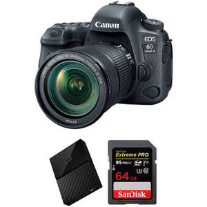 EOS 6D Mark II DSLR Camera with 24-105mm f/3.5-5.6 Lens and Storage Kit
