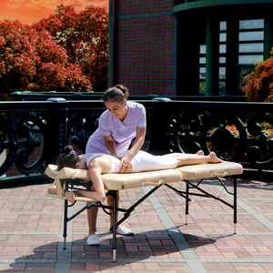 Master Massage 30&quot; Calypso LX Ultra Light Weight Aluminum Portable Massage Table Package-Mushroom