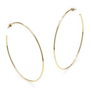 PalmBeach Jewelry Hoop Earrings in 18k Gold-Plated With Surgical Steel Posts