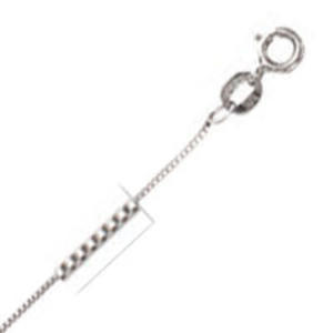 10k White Gold 18&quot;  0.7mm Box Chain Necklace - O Ring Clasp
