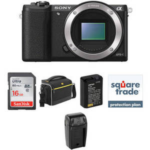 Alpha a5100 Mirrorless Digital Camera Deluxe Kit (Black, Body Only)