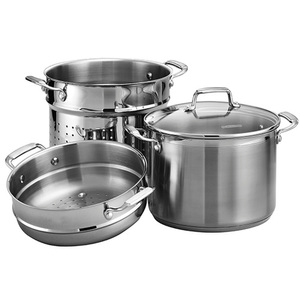 Gourmet Tri-Ply Base 18/10 Stainless Steel 8 Qt Multi-Cooker w/ Cover