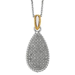 Pave` Diamond Tear Drop Necklace