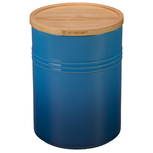 22oz Stoneware Storage Canister w/ Wood Lid Marseille