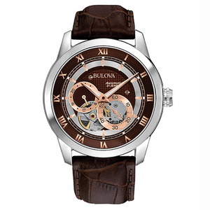 Automatic Mens Brown Leather Strap Watch