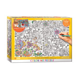 EuroPuzzles Color-Me Puzzle - Hidden Butterflies: 300 Pcs