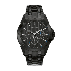 Mens Black Ion-Plated Stainless Steel Watch Black Dial