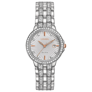 Womens Silhouette Diamond Eco-Drive Watch Two-Tone Dial