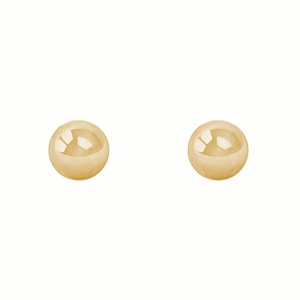 14K Yellow Gold 7mm High Polish Ball Stud Earrings