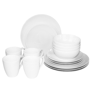 Moda Coupe 16pc Porcelain Dinnerware Set