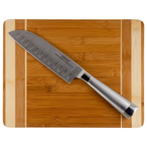 Cutting Board and 7" Santoku Knife Set