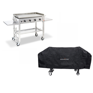 Four Burner Stainless Steel 36" Griddle Cooking Station w/ Griddle Cover