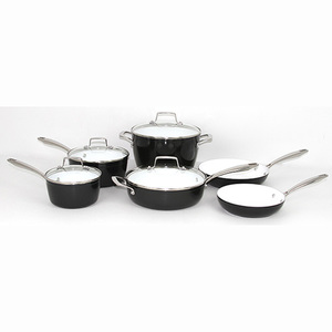 10pc Forged Aluminum Cookware Set Black