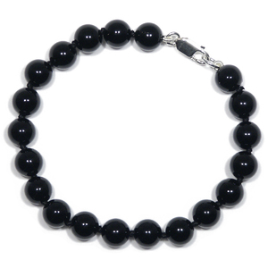 Lita Sterling Silver Black Onyx Knotted Bracelet