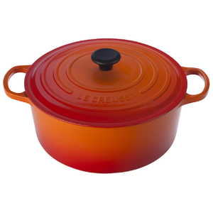 Enameled Cast Iron 9 Qt. Round French Oven Flame