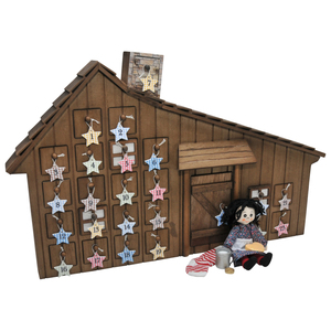 The Queen's Treasures Little House on Prairie American Wooden Advent Calendar+Accessories for 18&quot; Girl Dolls, Info Cards &  Quotes From Laura Ingalls!