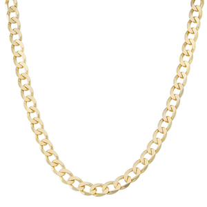 Gold over Sterling Silver 220 Gauge Curb Link Chain, 20 Inches