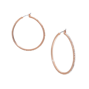 Pave Hoop Earrings Rose Gold