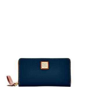 Pebble Grain Large Zip Around Wristlet